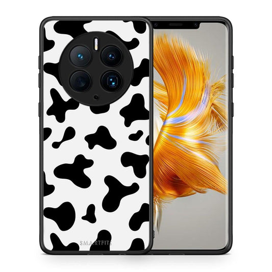 Θήκη Huawei Mate 50 Pro Cow Print από τη Smartfits με σχέδιο στο πίσω μέρος και μαύρο περίβλημα | Huawei Mate 50 Pro Cow Print Case with Colorful Back and Black Bezels