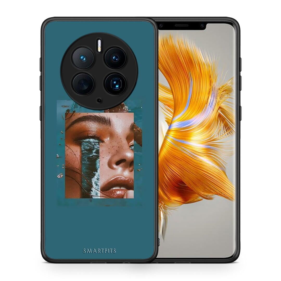 Θήκη Huawei Mate 50 Pro Cry An Ocean από τη Smartfits με σχέδιο στο πίσω μέρος και μαύρο περίβλημα | Huawei Mate 50 Pro Cry An Ocean Case with Colorful Back and Black Bezels