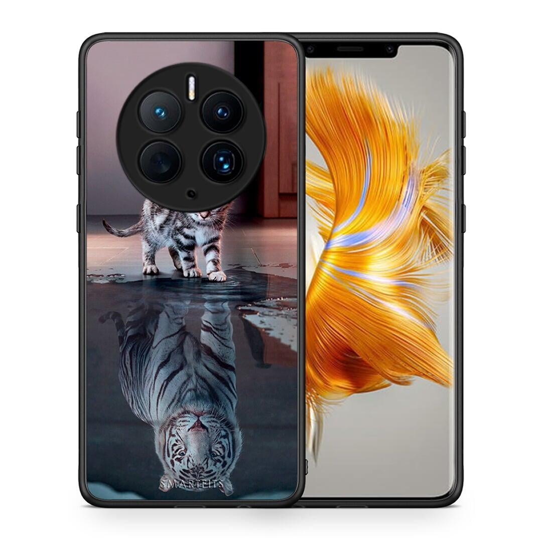 Θήκη Huawei Mate 50 Pro Cute Tiger από τη Smartfits με σχέδιο στο πίσω μέρος και μαύρο περίβλημα | Huawei Mate 50 Pro Cute Tiger Case with Colorful Back and Black Bezels