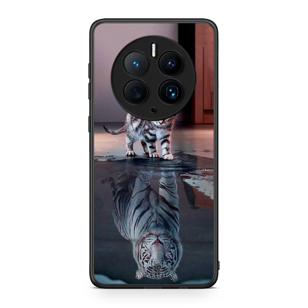 Θήκη Huawei Mate 50 Pro Cute Tiger από τη Smartfits με σχέδιο στο πίσω μέρος και μαύρο περίβλημα | Huawei Mate 50 Pro Cute Tiger Case with Colorful Back and Black Bezels