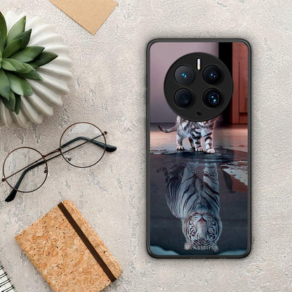 Θήκη Huawei Mate 50 Pro Cute Tiger από τη Smartfits με σχέδιο στο πίσω μέρος και μαύρο περίβλημα | Huawei Mate 50 Pro Cute Tiger Case with Colorful Back and Black Bezels