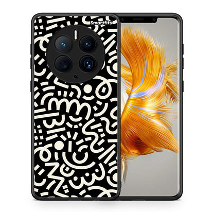 Θήκη Huawei Mate 50 Pro Doodle Art από τη Smartfits με σχέδιο στο πίσω μέρος και μαύρο περίβλημα | Huawei Mate 50 Pro Doodle Art Case with Colorful Back and Black Bezels