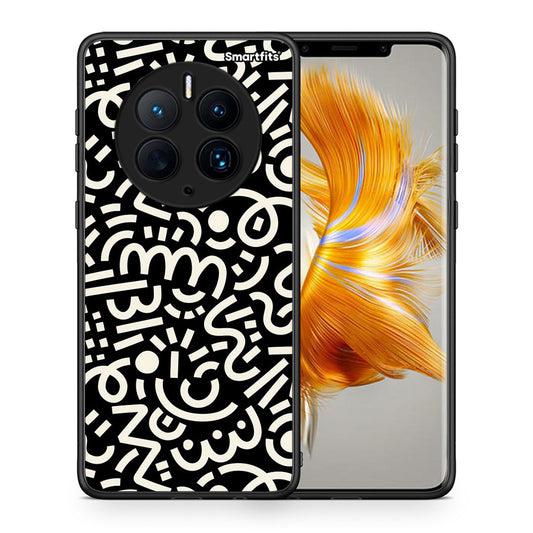 Θήκη Huawei Mate 50 Pro Doodle Art από τη Smartfits με σχέδιο στο πίσω μέρος και μαύρο περίβλημα | Huawei Mate 50 Pro Doodle Art Case with Colorful Back and Black Bezels