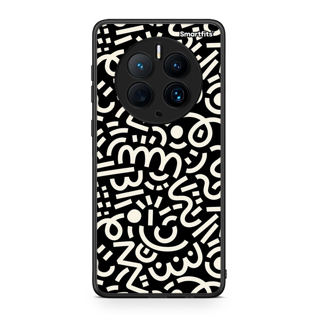 Θήκη Huawei Mate 50 Pro Doodle Art από τη Smartfits με σχέδιο στο πίσω μέρος και μαύρο περίβλημα | Huawei Mate 50 Pro Doodle Art Case with Colorful Back and Black Bezels