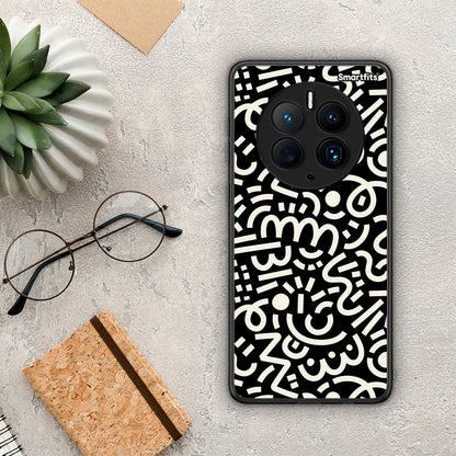 Θήκη Huawei Mate 50 Pro Doodle Art από τη Smartfits με σχέδιο στο πίσω μέρος και μαύρο περίβλημα | Huawei Mate 50 Pro Doodle Art Case with Colorful Back and Black Bezels