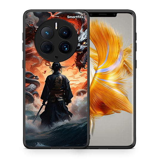 Θήκη Huawei Mate 50 Pro Dragons Fight από τη Smartfits με σχέδιο στο πίσω μέρος και μαύρο περίβλημα | Huawei Mate 50 Pro Dragons Fight Case with Colorful Back and Black Bezels