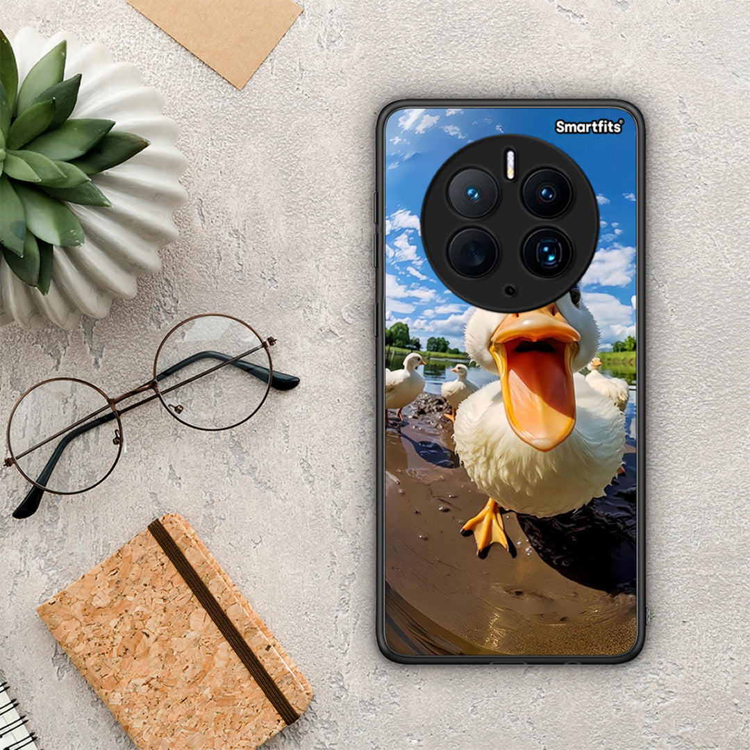 Θήκη Huawei Mate 50 Pro Duck Face από τη Smartfits με σχέδιο στο πίσω μέρος και μαύρο περίβλημα | Huawei Mate 50 Pro Duck Face Case with Colorful Back and Black Bezels