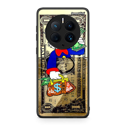 Θήκη Huawei Mate 50 Pro Duck Money από τη Smartfits με σχέδιο στο πίσω μέρος και μαύρο περίβλημα | Huawei Mate 50 Pro Duck Money Case with Colorful Back and Black Bezels