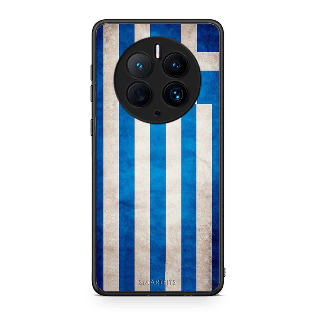 Θήκη Huawei Mate 50 Pro Flag Greek από τη Smartfits με σχέδιο στο πίσω μέρος και μαύρο περίβλημα | Huawei Mate 50 Pro Flag Greek Case with Colorful Back and Black Bezels