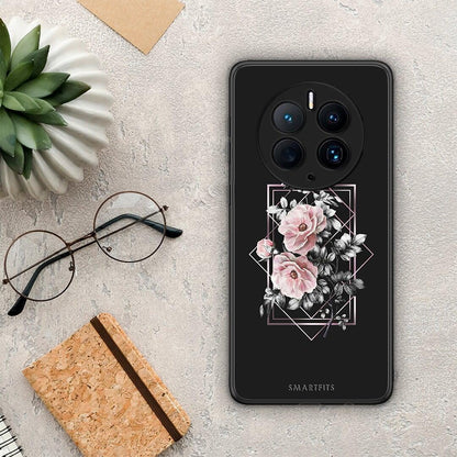 Θήκη Huawei Mate 50 Pro Flower Frame από τη Smartfits με σχέδιο στο πίσω μέρος και μαύρο περίβλημα | Huawei Mate 50 Pro Flower Frame Case with Colorful Back and Black Bezels