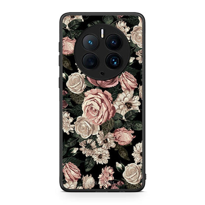 Θήκη Huawei Mate 50 Pro Flower Wild Roses από τη Smartfits με σχέδιο στο πίσω μέρος και μαύρο περίβλημα | Huawei Mate 50 Pro Flower Wild Roses Case with Colorful Back and Black Bezels