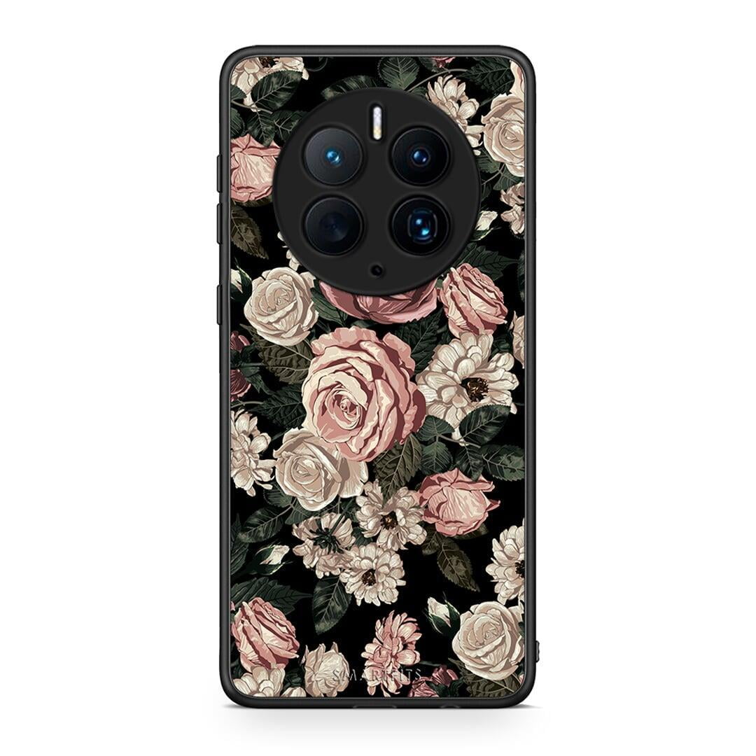 Θήκη Huawei Mate 50 Pro Flower Wild Roses από τη Smartfits με σχέδιο στο πίσω μέρος και μαύρο περίβλημα | Huawei Mate 50 Pro Flower Wild Roses Case with Colorful Back and Black Bezels