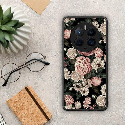 Θήκη Huawei Mate 50 Pro Flower Wild Roses από τη Smartfits με σχέδιο στο πίσω μέρος και μαύρο περίβλημα | Huawei Mate 50 Pro Flower Wild Roses Case with Colorful Back and Black Bezels