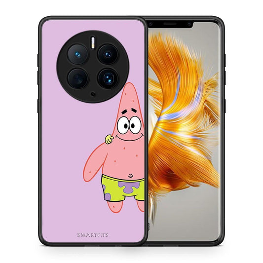 Θήκη Huawei Mate 50 Pro Friends Patrick από τη Smartfits με σχέδιο στο πίσω μέρος και μαύρο περίβλημα | Huawei Mate 50 Pro Friends Patrick Case with Colorful Back and Black Bezels