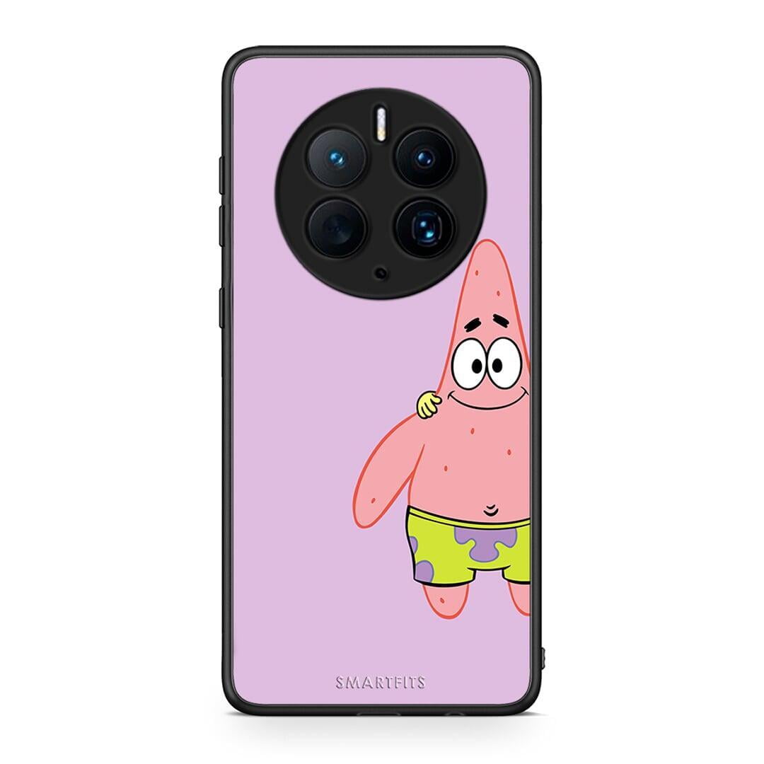 Θήκη Huawei Mate 50 Pro Friends Patrick από τη Smartfits με σχέδιο στο πίσω μέρος και μαύρο περίβλημα | Huawei Mate 50 Pro Friends Patrick Case with Colorful Back and Black Bezels