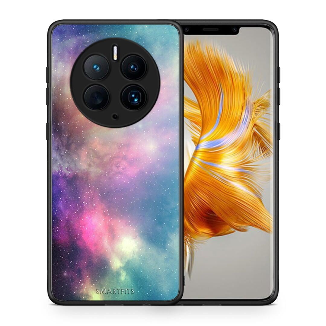 Θήκη Huawei Mate 50 Pro Galactic Rainbow από τη Smartfits με σχέδιο στο πίσω μέρος και μαύρο περίβλημα | Huawei Mate 50 Pro Galactic Rainbow Case with Colorful Back and Black Bezels