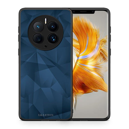 Θήκη Huawei Mate 50 Pro Geometric Blue Abstract από τη Smartfits με σχέδιο στο πίσω μέρος και μαύρο περίβλημα | Huawei Mate 50 Pro Geometric Blue Abstract Case with Colorful Back and Black Bezels