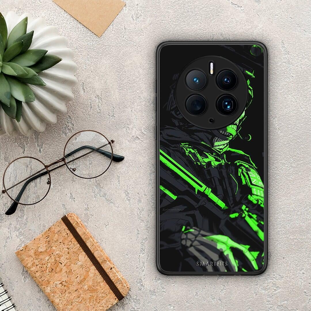 Θήκη Huawei Mate 50 Pro Green Soldier από τη Smartfits με σχέδιο στο πίσω μέρος και μαύρο περίβλημα | Huawei Mate 50 Pro Green Soldier Case with Colorful Back and Black Bezels