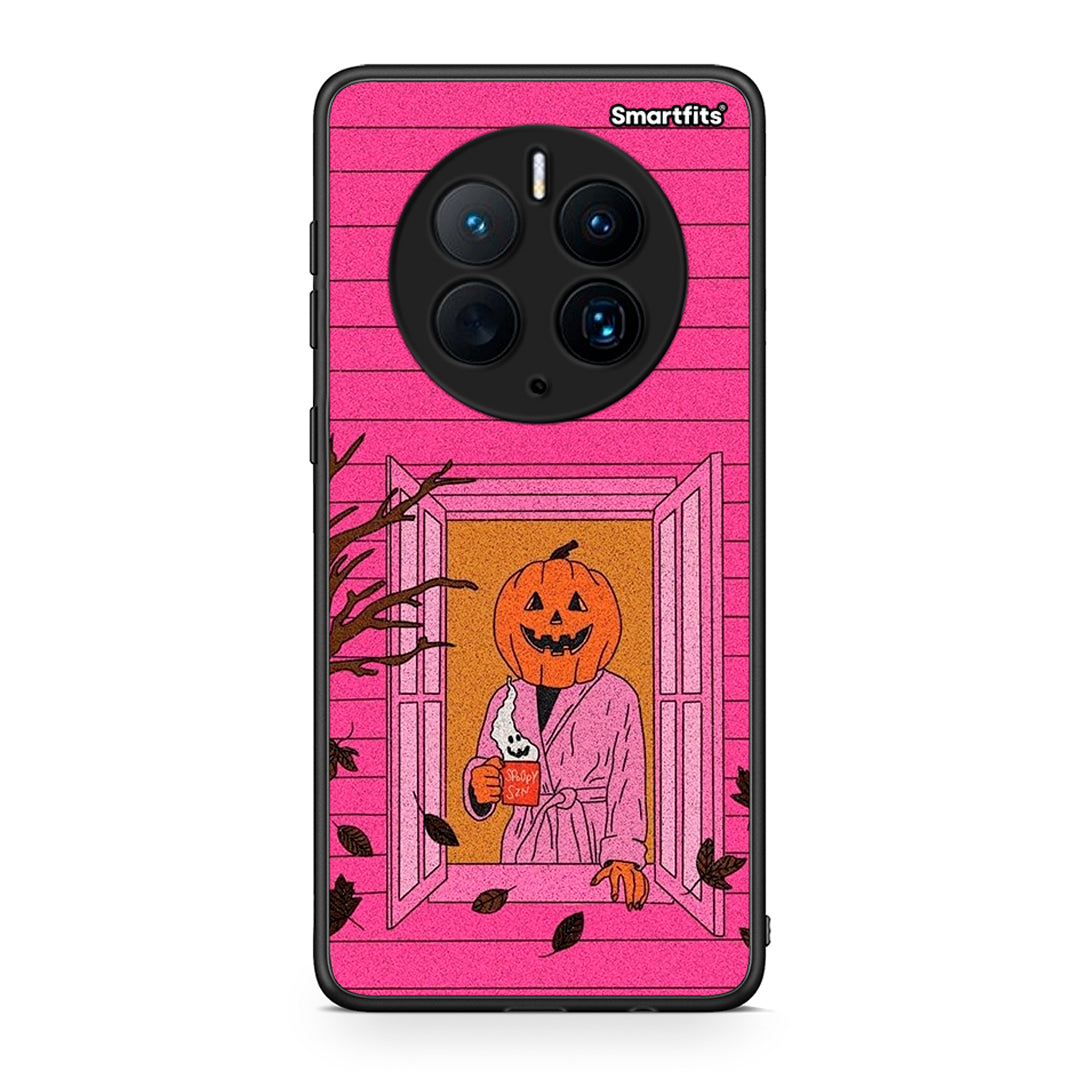 Θήκη Huawei Mate 50 Pro Halloween Pumpkin Lady από τη Smartfits με σχέδιο στο πίσω μέρος και μαύρο περίβλημα | Huawei Mate 50 Pro Halloween Pumpkin Lady Case with Colorful Back and Black Bezels