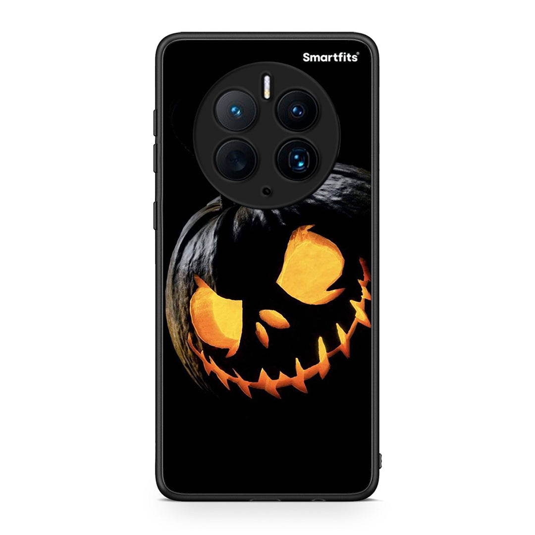 Θήκη Huawei Mate 50 Pro Halloween Scary Pumpkin από τη Smartfits με σχέδιο στο πίσω μέρος και μαύρο περίβλημα | Huawei Mate 50 Pro Halloween Scary Pumpkin Case with Colorful Back and Black Bezels