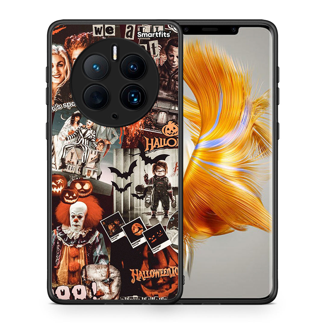 Θήκη Huawei Mate 50 Pro Halloween Spooky Season από τη Smartfits με σχέδιο στο πίσω μέρος και μαύρο περίβλημα | Huawei Mate 50 Pro Halloween Spooky Season Case with Colorful Back and Black Bezels