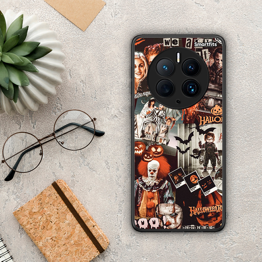 Θήκη Huawei Mate 50 Pro Halloween Spooky Season από τη Smartfits με σχέδιο στο πίσω μέρος και μαύρο περίβλημα | Huawei Mate 50 Pro Halloween Spooky Season Case with Colorful Back and Black Bezels