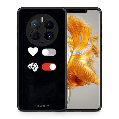 Θήκη Huawei Mate 50 Pro Heart Vs Brain από τη Smartfits με σχέδιο στο πίσω μέρος και μαύρο περίβλημα | Huawei Mate 50 Pro Heart Vs Brain Case with Colorful Back and Black Bezels