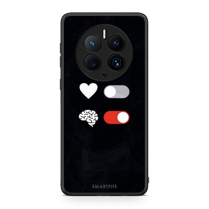 Θήκη Huawei Mate 50 Pro Heart Vs Brain από τη Smartfits με σχέδιο στο πίσω μέρος και μαύρο περίβλημα | Huawei Mate 50 Pro Heart Vs Brain Case with Colorful Back and Black Bezels