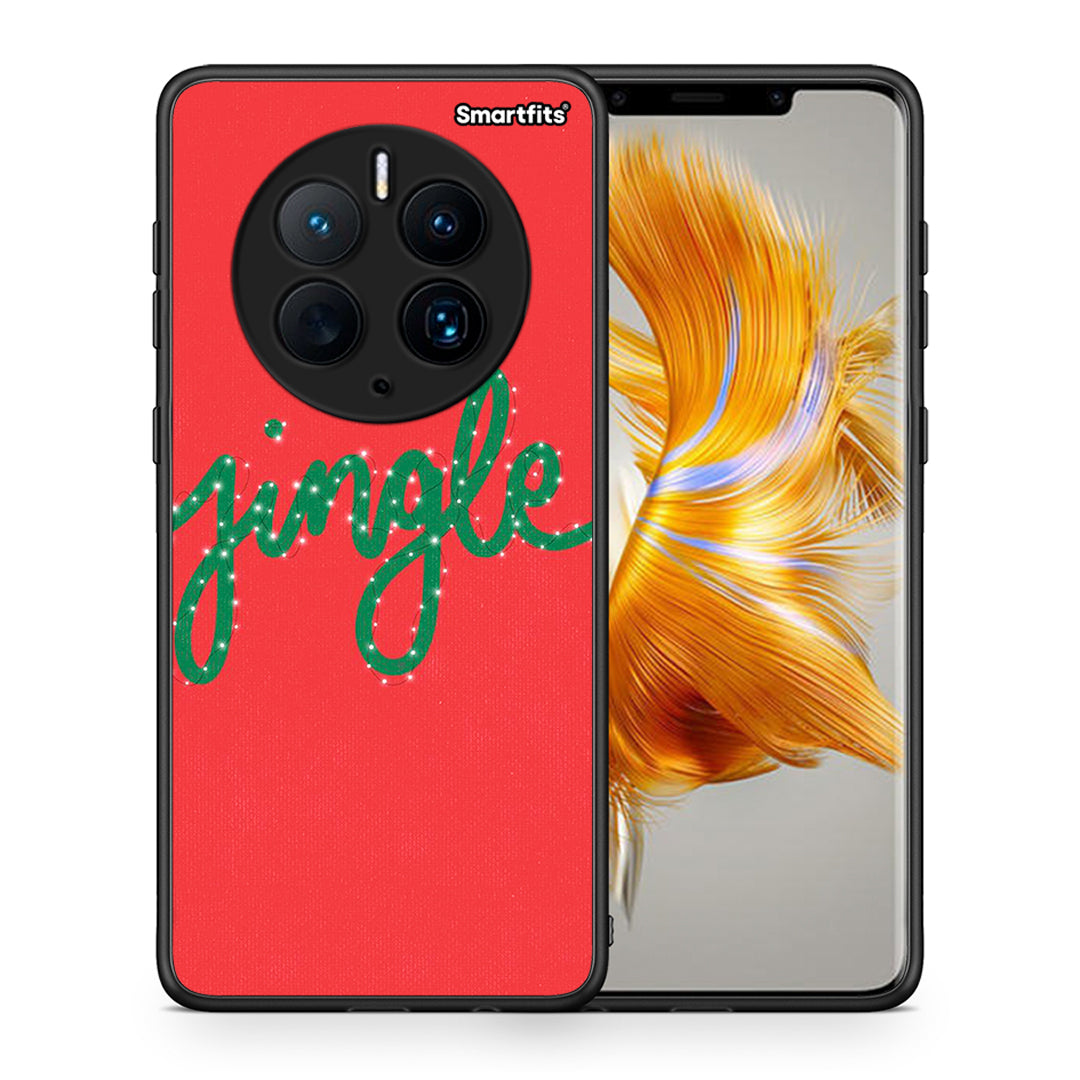 Θήκη Huawei Mate 50 Pro Jingle Xmas από τη Smartfits με σχέδιο στο πίσω μέρος και μαύρο περίβλημα | Huawei Mate 50 Pro Jingle Xmas Case with Colorful Back and Black Bezels