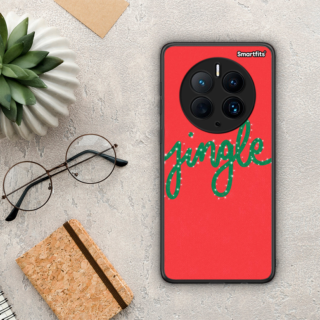 Θήκη Huawei Mate 50 Pro Jingle Xmas από τη Smartfits με σχέδιο στο πίσω μέρος και μαύρο περίβλημα | Huawei Mate 50 Pro Jingle Xmas Case with Colorful Back and Black Bezels