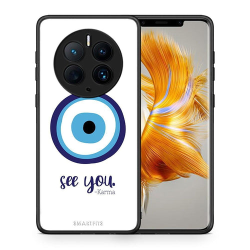 Θήκη Huawei Mate 50 Pro Karma Says από τη Smartfits με σχέδιο στο πίσω μέρος και μαύρο περίβλημα | Huawei Mate 50 Pro Karma Says Case with Colorful Back and Black Bezels