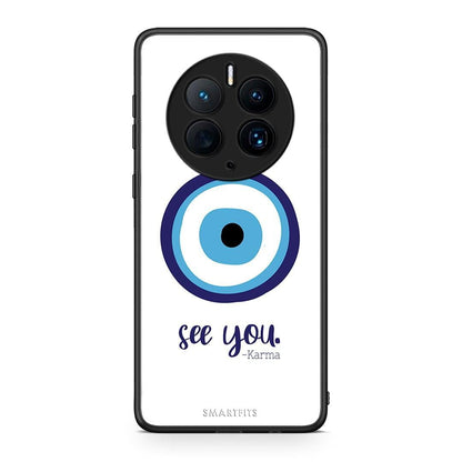 Θήκη Huawei Mate 50 Pro Karma Says από τη Smartfits με σχέδιο στο πίσω μέρος και μαύρο περίβλημα | Huawei Mate 50 Pro Karma Says Case with Colorful Back and Black Bezels