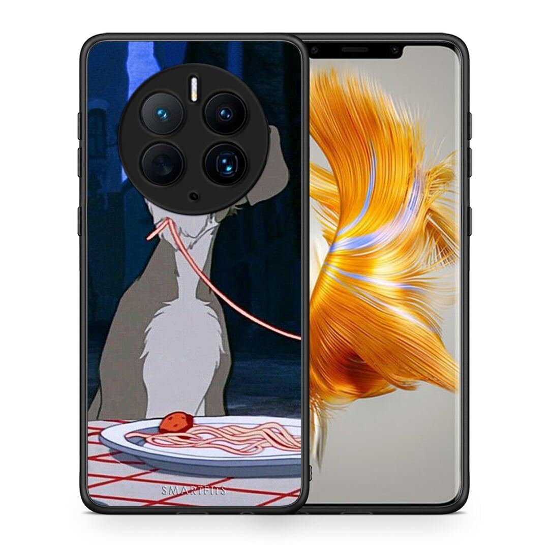 Θήκη Huawei Mate 50 Pro Lady And Tramp 1 από τη Smartfits με σχέδιο στο πίσω μέρος και μαύρο περίβλημα | Huawei Mate 50 Pro Lady And Tramp 1 Case with Colorful Back and Black Bezels