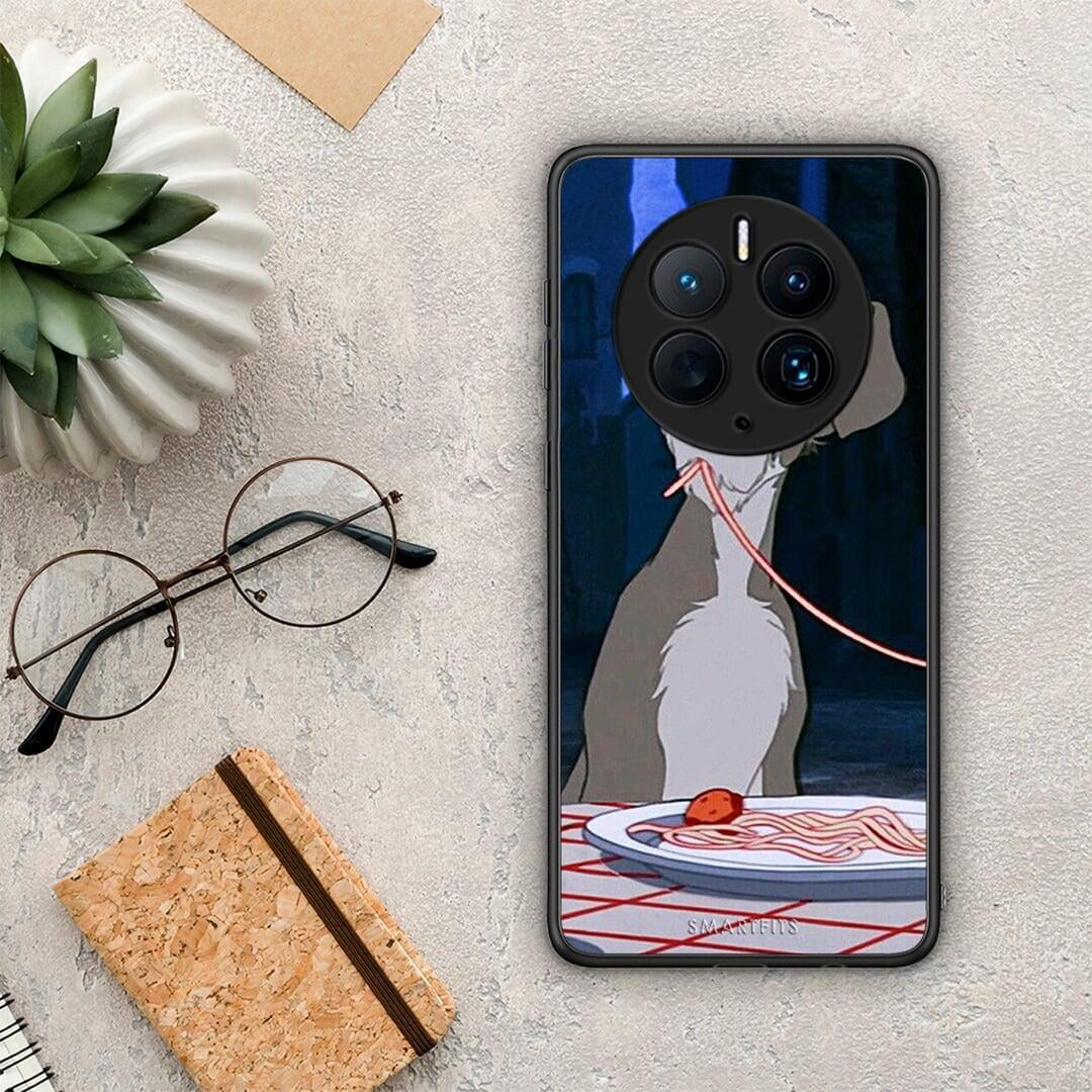 Θήκη Huawei Mate 50 Pro Lady And Tramp 1 από τη Smartfits με σχέδιο στο πίσω μέρος και μαύρο περίβλημα | Huawei Mate 50 Pro Lady And Tramp 1 Case with Colorful Back and Black Bezels
