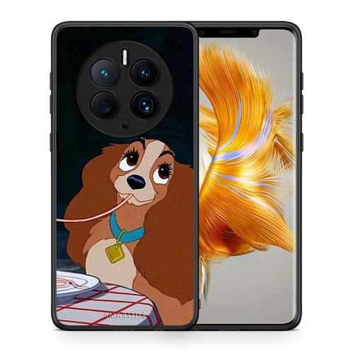 Θήκη Huawei Mate 50 Pro Lady And Tramp 2 από τη Smartfits με σχέδιο στο πίσω μέρος και μαύρο περίβλημα | Huawei Mate 50 Pro Lady And Tramp 2 Case with Colorful Back and Black Bezels