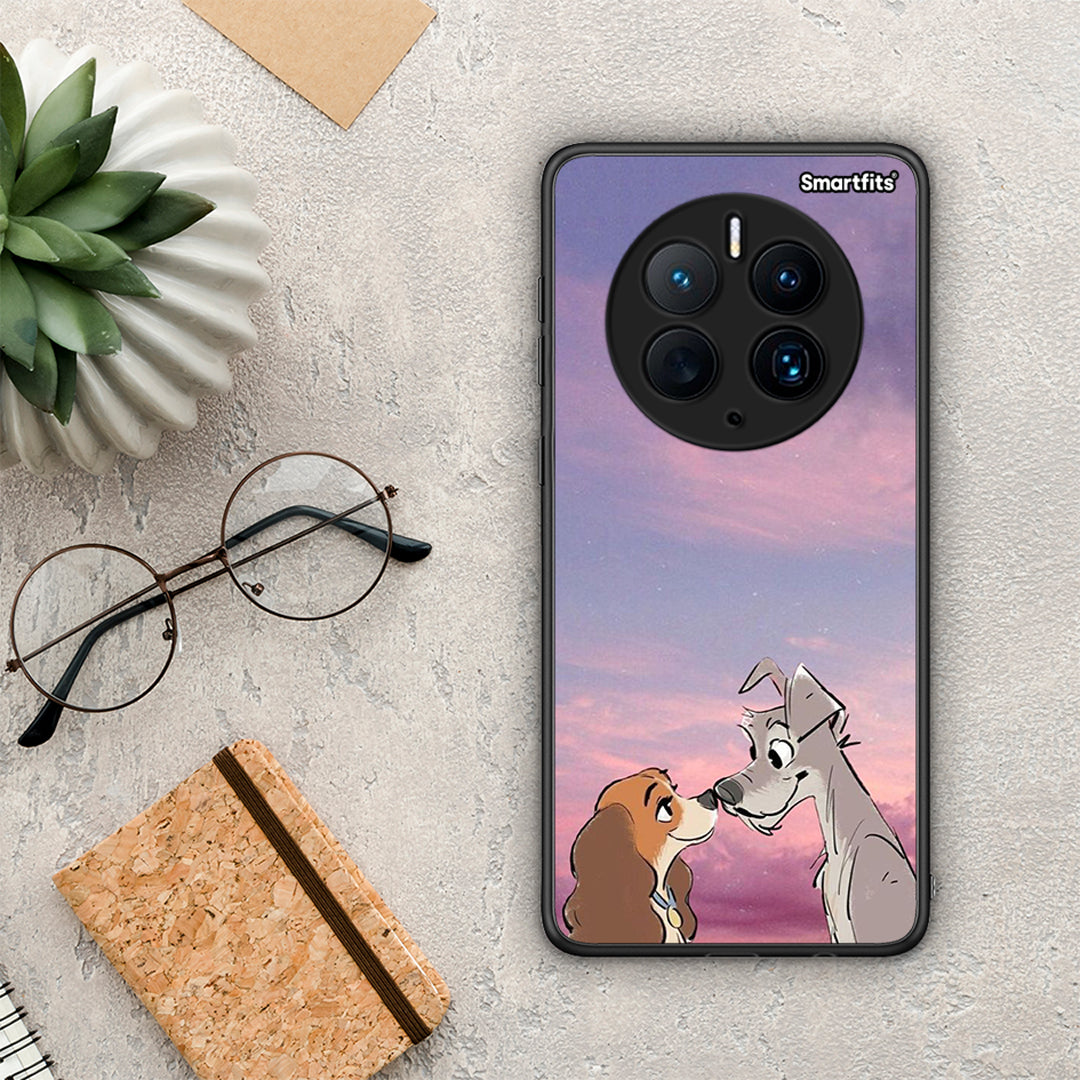 Θήκη Huawei Mate 50 Pro Lady And Tramp από τη Smartfits με σχέδιο στο πίσω μέρος και μαύρο περίβλημα | Huawei Mate 50 Pro Lady And Tramp Case with Colorful Back and Black Bezels