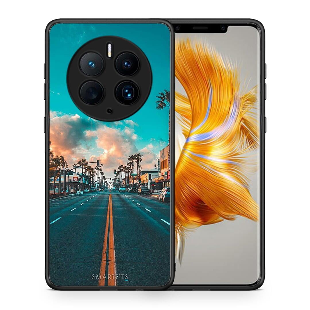 Θήκη Huawei Mate 50 Pro Landscape City από τη Smartfits με σχέδιο στο πίσω μέρος και μαύρο περίβλημα | Huawei Mate 50 Pro Landscape City Case with Colorful Back and Black Bezels