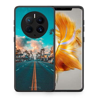 Θήκη Huawei Mate 50 Pro Landscape City από τη Smartfits με σχέδιο στο πίσω μέρος και μαύρο περίβλημα | Huawei Mate 50 Pro Landscape City Case with Colorful Back and Black Bezels
