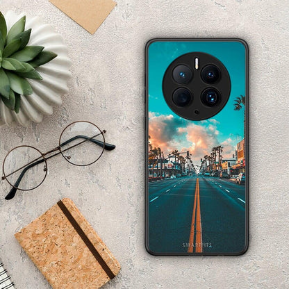 Θήκη Huawei Mate 50 Pro Landscape City από τη Smartfits με σχέδιο στο πίσω μέρος και μαύρο περίβλημα | Huawei Mate 50 Pro Landscape City Case with Colorful Back and Black Bezels