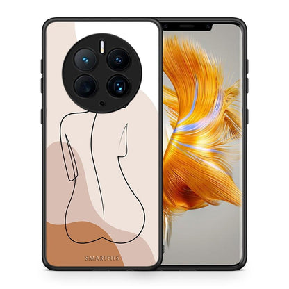 Θήκη Huawei Mate 50 Pro LineArt Woman από τη Smartfits με σχέδιο στο πίσω μέρος και μαύρο περίβλημα | Huawei Mate 50 Pro LineArt Woman Case with Colorful Back and Black Bezels