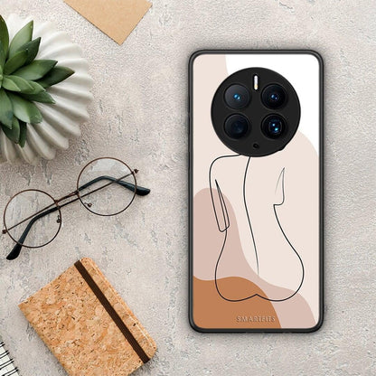 Θήκη Huawei Mate 50 Pro LineArt Woman από τη Smartfits με σχέδιο στο πίσω μέρος και μαύρο περίβλημα | Huawei Mate 50 Pro LineArt Woman Case with Colorful Back and Black Bezels