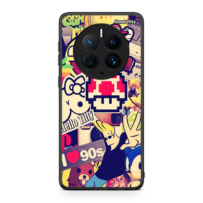 Θήκη Huawei Mate 50 Pro Love The 90s από τη Smartfits με σχέδιο στο πίσω μέρος και μαύρο περίβλημα | Huawei Mate 50 Pro Love The 90s Case with Colorful Back and Black Bezels