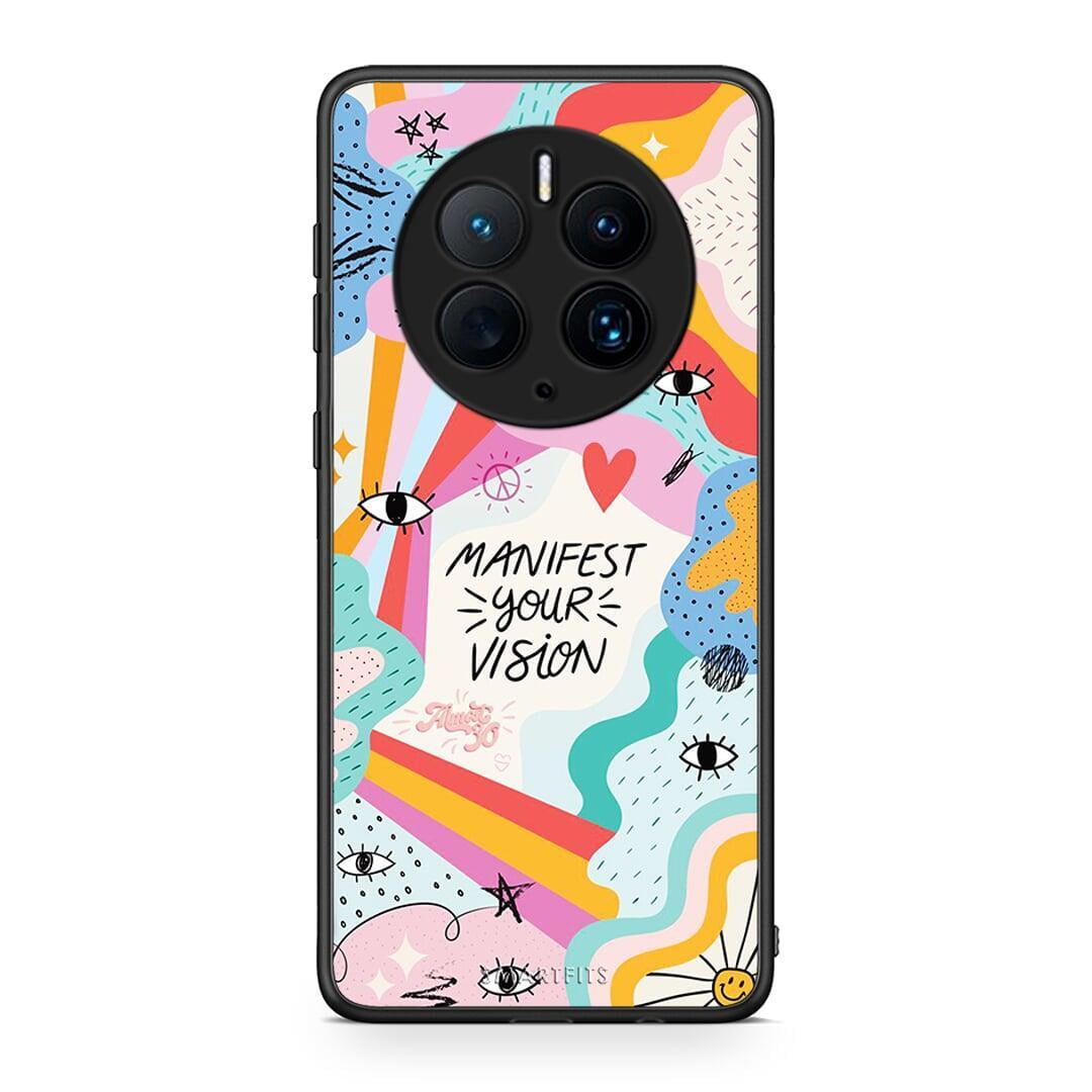 Θήκη Huawei Mate 50 Pro Manifest Your Vision από τη Smartfits με σχέδιο στο πίσω μέρος και μαύρο περίβλημα | Huawei Mate 50 Pro Manifest Your Vision Case with Colorful Back and Black Bezels