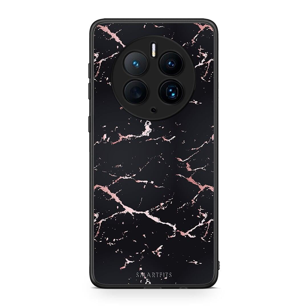 Θήκη Huawei Mate 50 Pro Marble Black Rosegold από τη Smartfits με σχέδιο στο πίσω μέρος και μαύρο περίβλημα | Huawei Mate 50 Pro Marble Black Rosegold Case with Colorful Back and Black Bezels