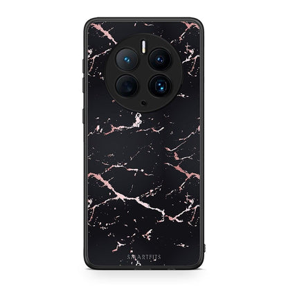 Θήκη Huawei Mate 50 Pro Marble Black Rosegold από τη Smartfits με σχέδιο στο πίσω μέρος και μαύρο περίβλημα | Huawei Mate 50 Pro Marble Black Rosegold Case with Colorful Back and Black Bezels