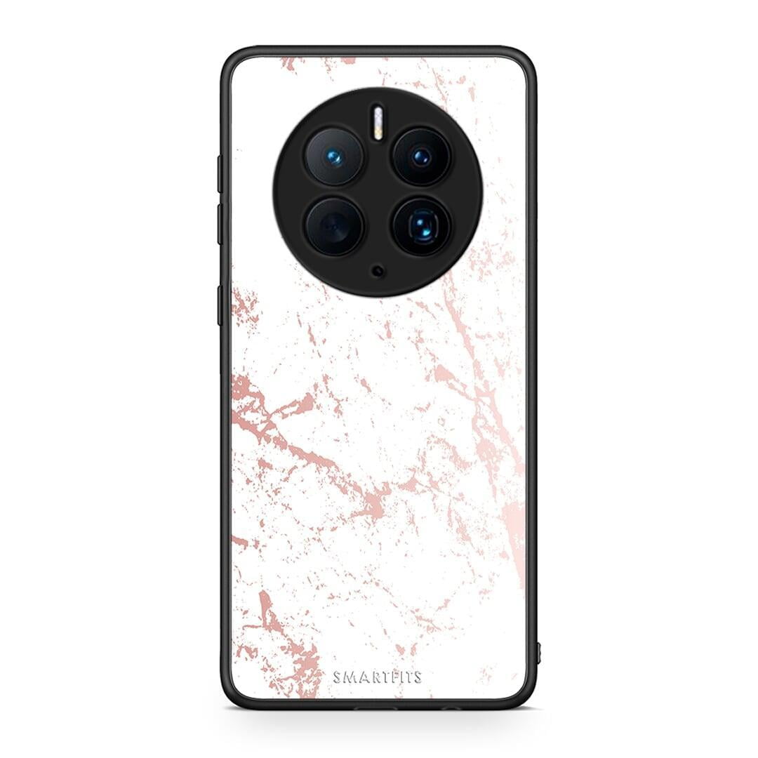 Θήκη Huawei Mate 50 Pro Marble Pink Splash από τη Smartfits με σχέδιο στο πίσω μέρος και μαύρο περίβλημα | Huawei Mate 50 Pro Marble Pink Splash Case with Colorful Back and Black Bezels