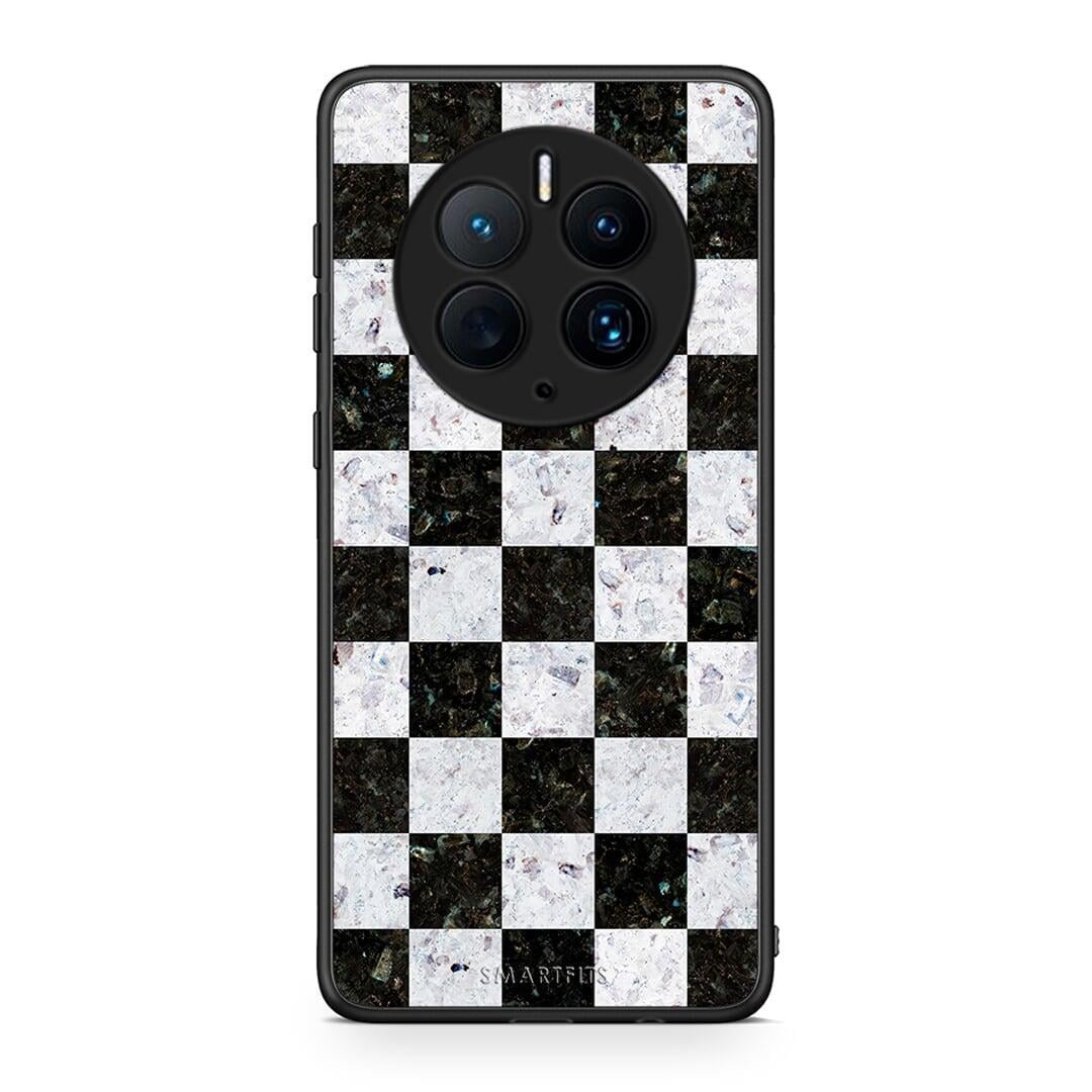 Θήκη Huawei Mate 50 Pro Marble Square Geometric από τη Smartfits με σχέδιο στο πίσω μέρος και μαύρο περίβλημα | Huawei Mate 50 Pro Marble Square Geometric Case with Colorful Back and Black Bezels
