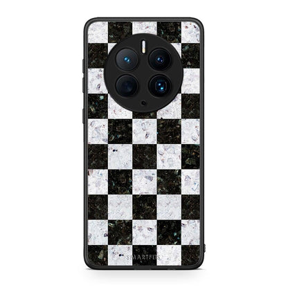 Θήκη Huawei Mate 50 Pro Marble Square Geometric από τη Smartfits με σχέδιο στο πίσω μέρος και μαύρο περίβλημα | Huawei Mate 50 Pro Marble Square Geometric Case with Colorful Back and Black Bezels