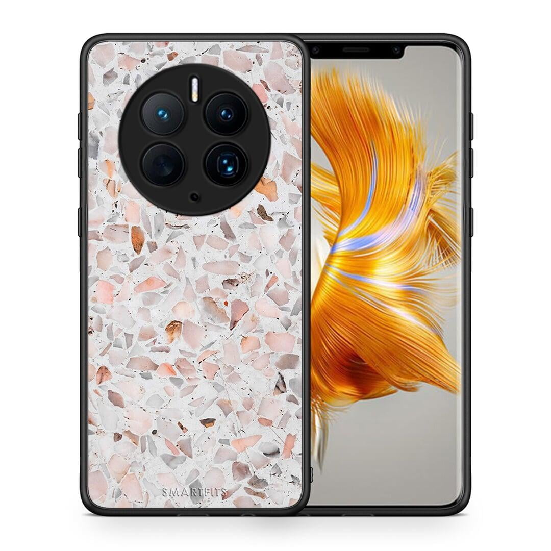 Θήκη Huawei Mate 50 Pro Marble Terrazzo από τη Smartfits με σχέδιο στο πίσω μέρος και μαύρο περίβλημα | Huawei Mate 50 Pro Marble Terrazzo Case with Colorful Back and Black Bezels