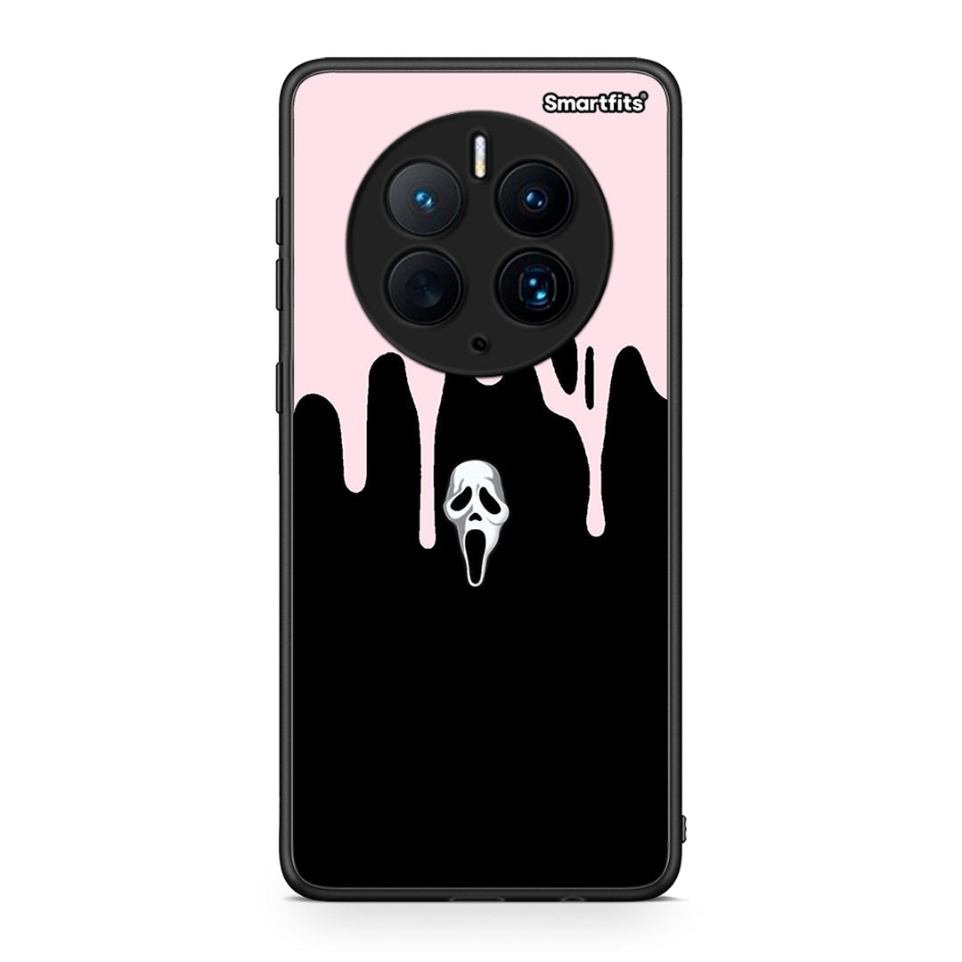 Θήκη Huawei Mate 50 Pro Melting Halloween Mask από τη Smartfits με σχέδιο στο πίσω μέρος και μαύρο περίβλημα | Huawei Mate 50 Pro Melting Halloween Mask Case with Colorful Back and Black Bezels